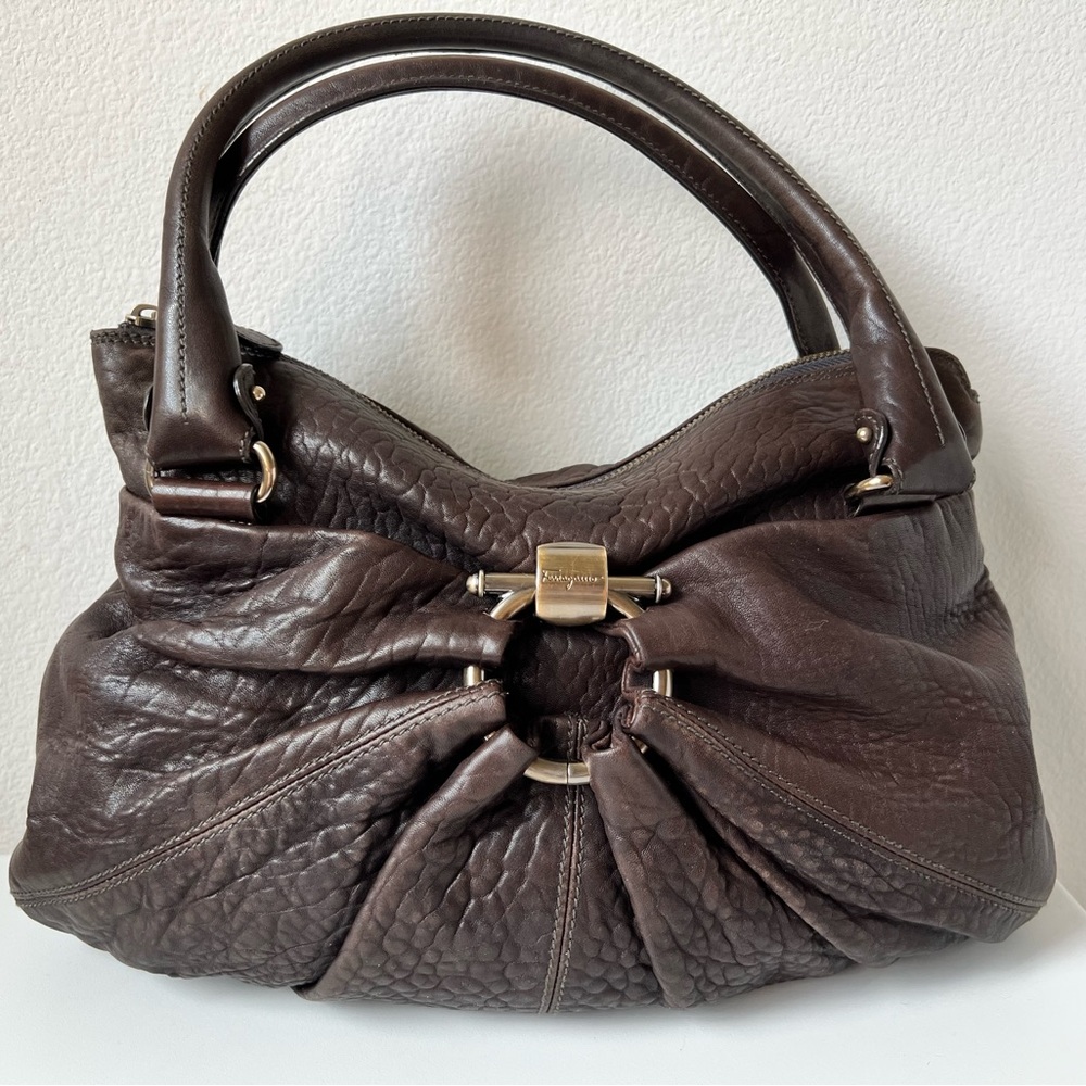 Vintage Salvatore Ferragamo Leather Shoulder Bag
